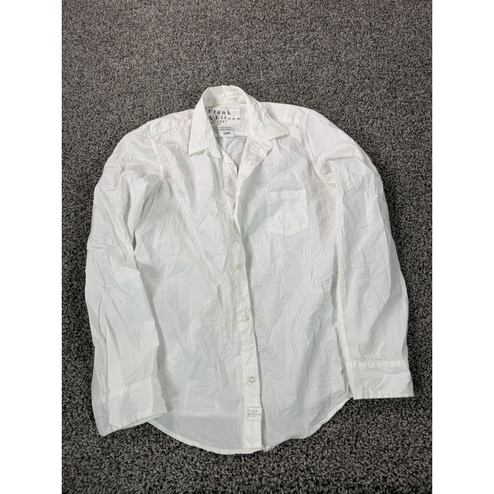 Frank & Eileen Barry Long Sleeve Button Down Shirt Women's Size Large White